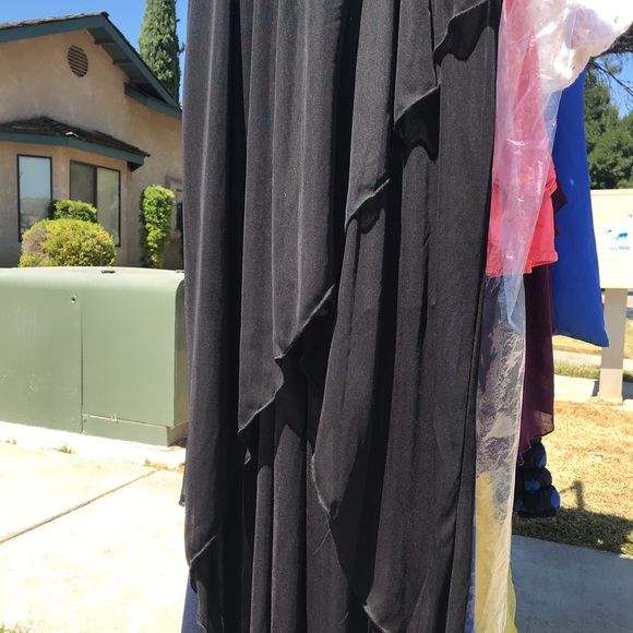 Agua and black long dress - Picture 3 of 5